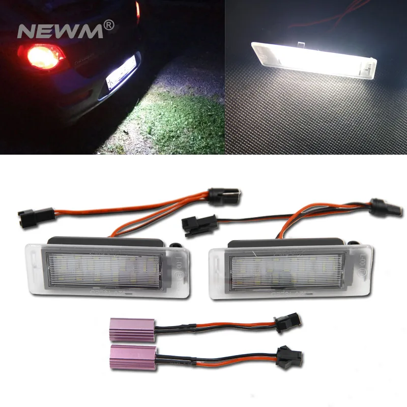 

2pcs white LED number License Plate Light Lamp For Opel Insignia sports Tourer For Cherolet Cruze Corvette Stingray Equinox