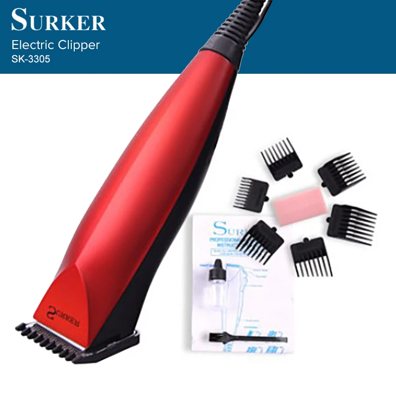 

SURKER SK-3305 Professional Corded Hair Trimmer Electric Hair Clipper Quiet Safety Haircut Machine EU Plug Random Color