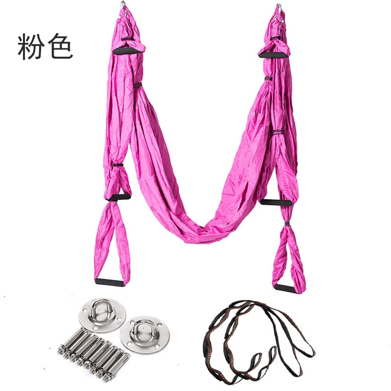 Anti-gravity Aerial Yoga Hammock Set Yoga Belt Flying Yoga Hammock for Pilates Body Building Yoga Swing With HangingTray - Цвет: 14