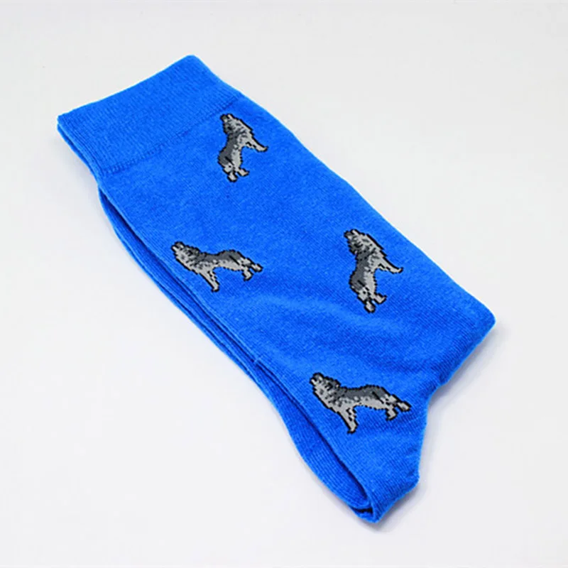 [WPLOIKJD] мужские носки из чесаного хлопка, жаккардовые носки с рисунками животных в деловом стиле, носки для экипажа, свадебный подарок, Meias
