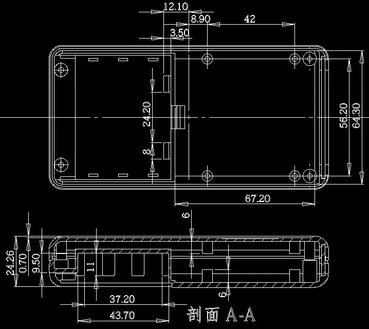 szomk handheld plastic enclosure for electronics plastic case 3 AA battery holder remote control box scanner plastic sensor shell plastic housing device box (32)