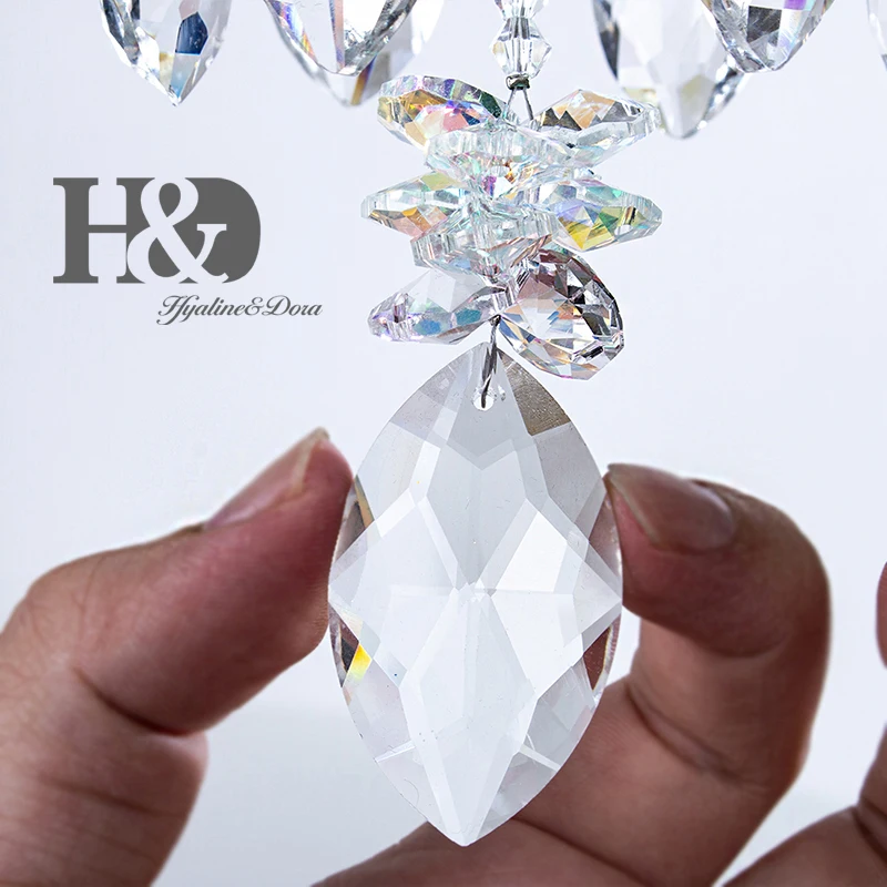 H&D Crystal SunCatcher Rainbow Maker Pendant Window Hanging Chandelier Prisms Chakra Lamp Decor Home Garden Wedding Decoration