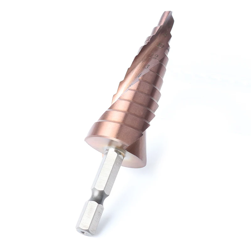HSS CO M35 Hex Shank 6-24MM Spiral Groove Broca Metal Step Cone Drill Bit Stainless Steel Hole Saw Cutter Wood Power Tool HSS CO M35 Hex Shank 6-24MM Spiral Groove Broca Metal Step Cone Drill Bit Stainless Steel Hole Saw Cutter Wood Power Tool