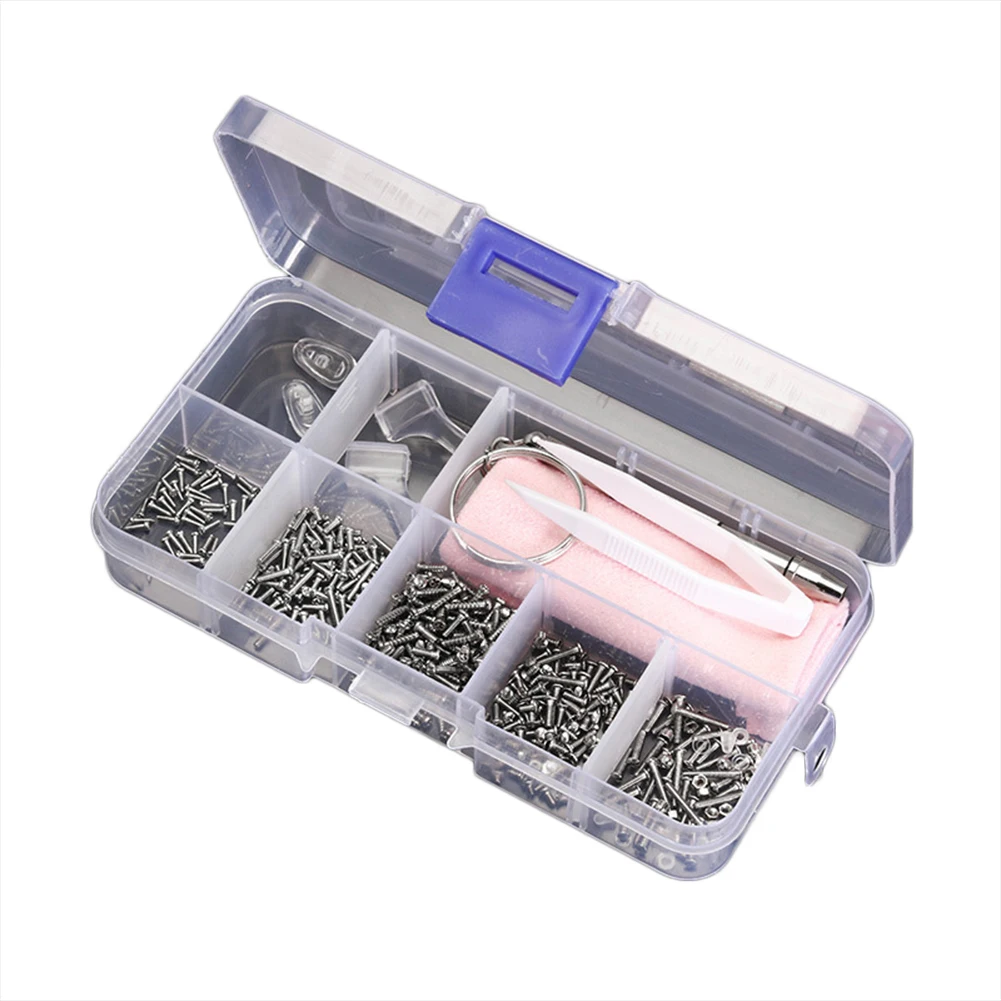 1 Box Glasses Repairing Kit Mini Screwdriver Nose Pads for Watches Laptop Jewellery SLC88