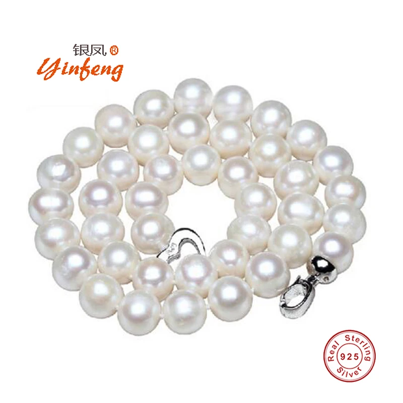 Yinfeng 10mm Big Natural Pearl Necklace Pearl beads White Necklace Special offer Super Mother s