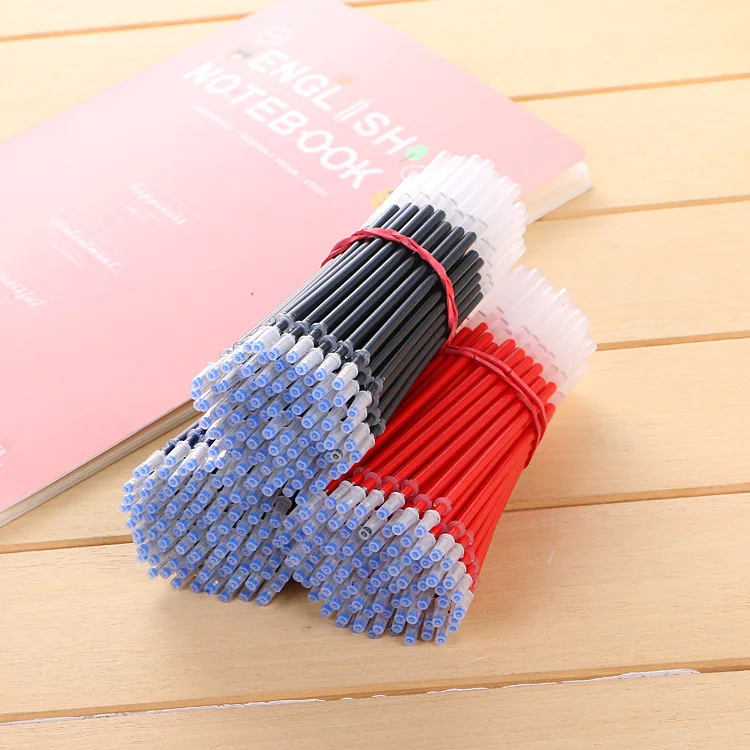 

10pcs Simple Practical Bullet Tip 0.5mm Gel Pen Refills Black Blue Red Office School Supplies Writing Signing Pen Refills