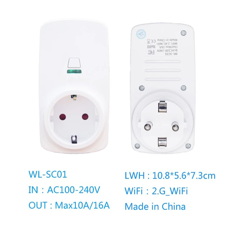 Tonbux AU/FR/EU штепсельная вилка Smart Wifi светодиодная подсветка Max250V Google Home принимается