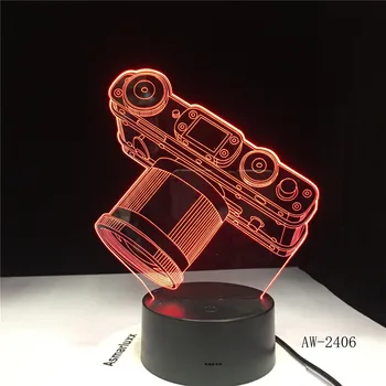

Novelty Camera 3D LED Lamp Battery Power Light Touch 7 Color Changing USB Table Night Light Bedside Decoration Dropship AW-2406