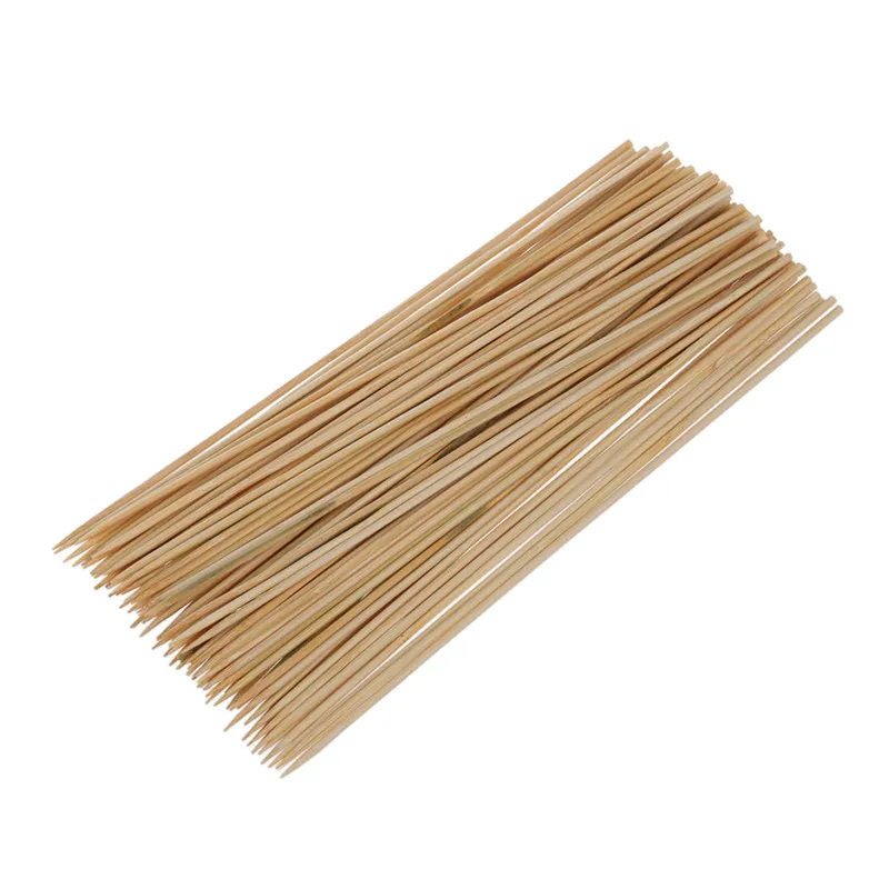 Кемпинг деревянный цвет бамбука барбекю шампуры для барбекю Shish палочки для кебаба 95 шт - Цвет: Wooden Color