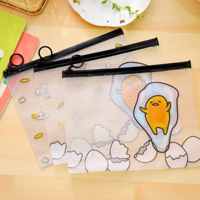 

222*180mm/Kawaii Mr.Lazy Egg series PVC transparent Pencilbag/Gudetama Clean up bags/DIY Stationery bag/office school supplies
