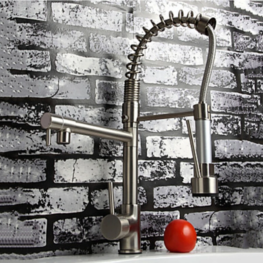 Factory direct sale Kitchen Faucet With Hot Cold Switch Function Spring Kitchen Vessle Mixer Tap Dual