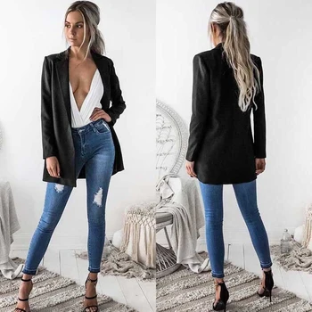 

US STOCK Hot Women Ladies Suit Coat Business Blazer Long Sleeve Outwear