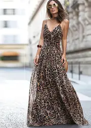 Сексуальное платье женский, черный Костюмы женские вечерние ночь богемной Leopard Лето розовый девушка Винтаж плюс Размеры Платья для