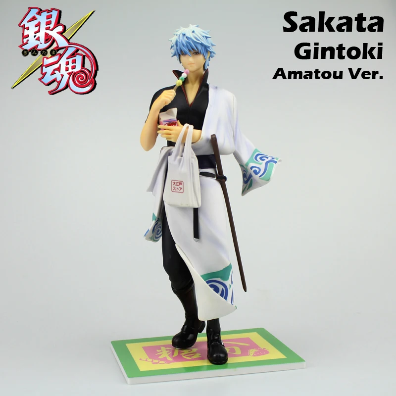 

Free Shipping 9" Silver Soul Anime Gin Tama Gintama Sakata Gintoki Amatou Ver. Boxed 23cm PVC Action Figure Model Doll Toys Gift