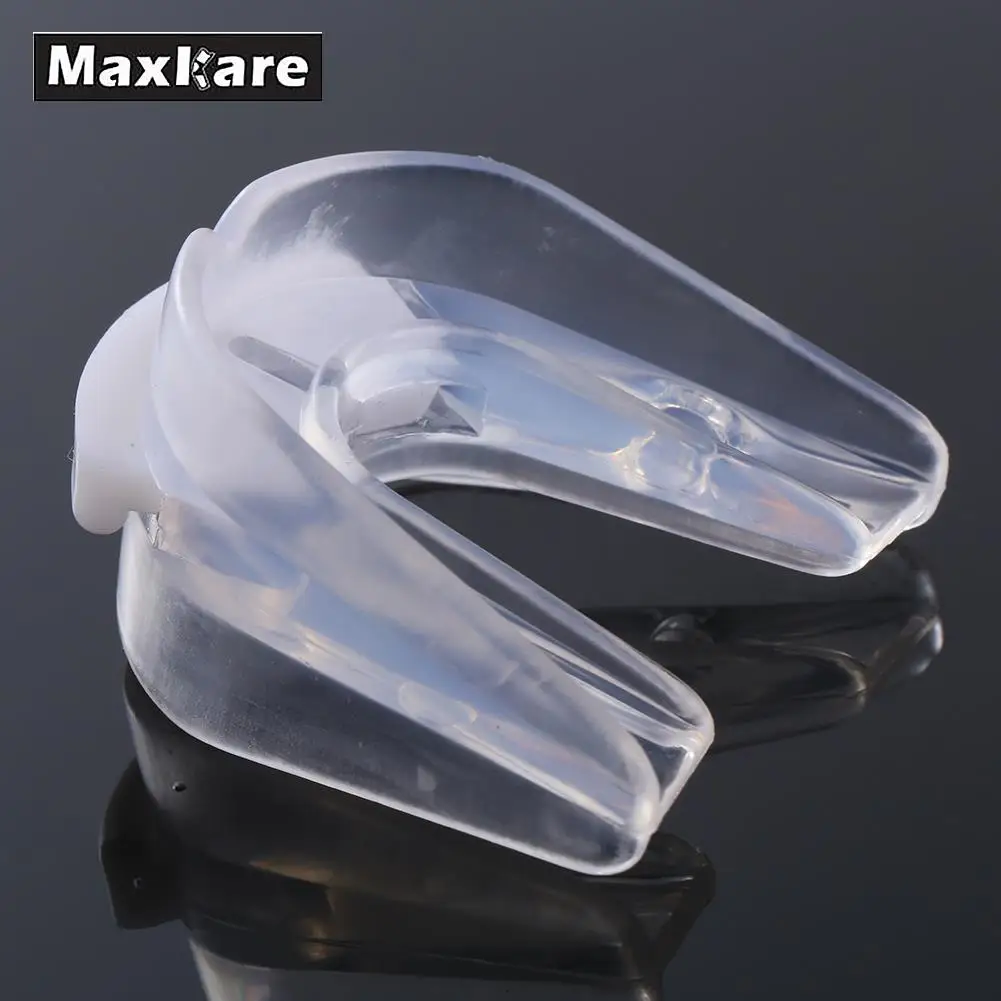 Maxkare transparente deportes Escudo de goma boca protector dientes para Rugby seguro ejercicio extenuante silicona mercancías al aire libre