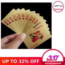 Game Golden Playing Cards Deck Of Gold Foil Pokers Set Magic Cards 24K Gold Plastic Foil Pokers Durable Waterproof Cheap Cards Game Golden Playing Cards Deck Of Gold Foil Pokers Set Magic Cards 24K Gold Plastic Foil Pokers Durable Waterproof Cheap Cards