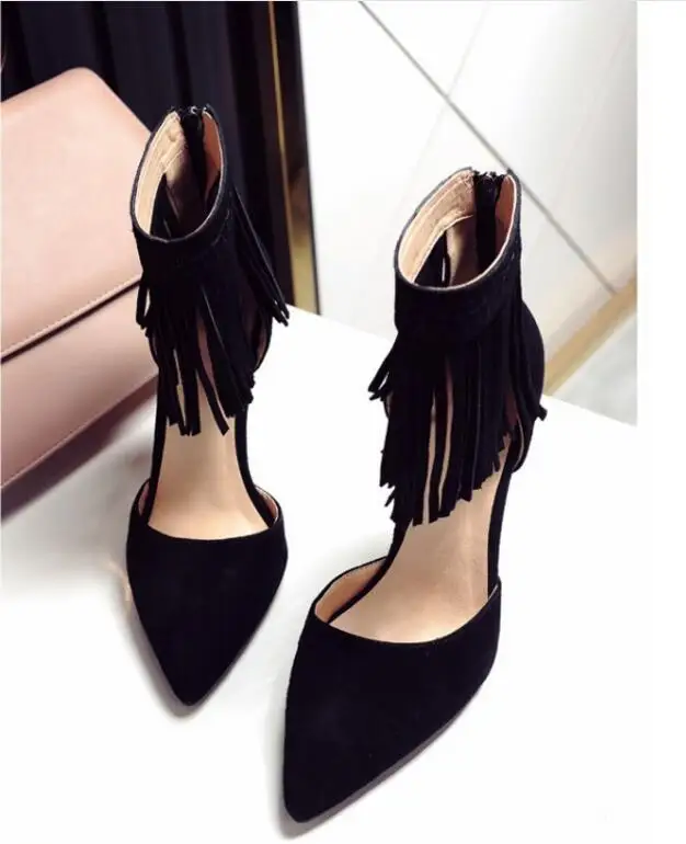 

2016 Popular Star Style High Heel Shoes Woman Gladiator Fringe Sandals Woman