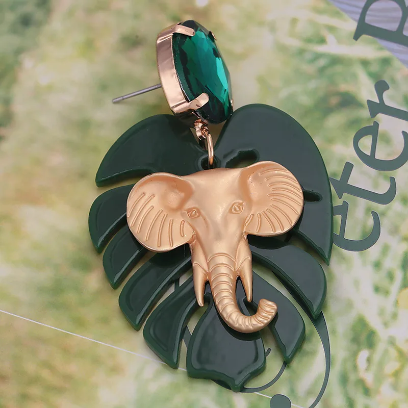 Sehuoran Aretes Brincos Oorbellen Elephant женские серьги в стиле бохо из полимерных листьев Новое