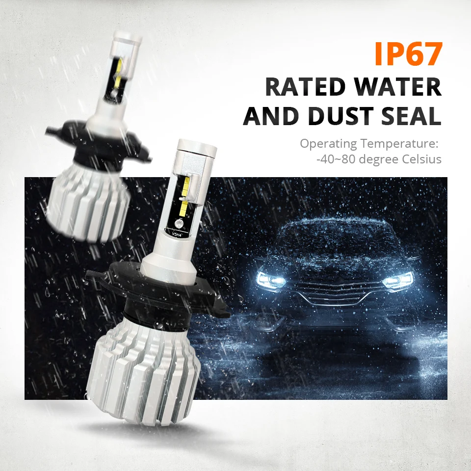 Partol Новый H4 H7 H11 9005 9006 светодиодный фары лампы CSP чипы Hi Lo луч 50 Вт 8000лм 6500 к авто