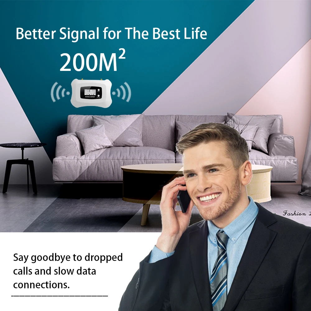 ATNJ GSM Signal Amplifier GSM Repeater High Power 70dB Gain GSM 900MHz repetidor de sinal de celular Moblie Booster Antenna Set
