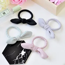 1 шт. Macarons резинка для волос Резина мороженое резинка для волос с бантом шифон волос кольцо Дамы фланель головной убор G0502