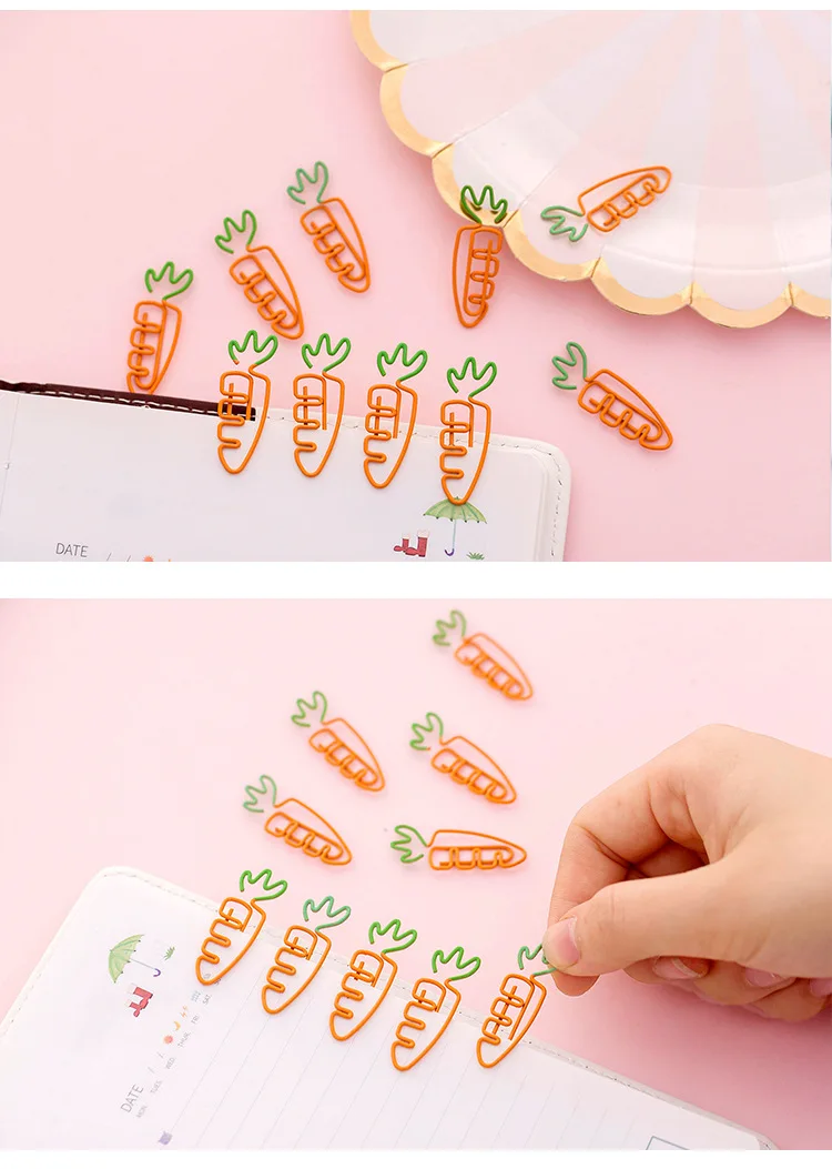 10 шт./партия Kawaii животные Розовый фламинго морковь металлические зажимы для заметок закрепить зажим для бумаги декоративные закладки