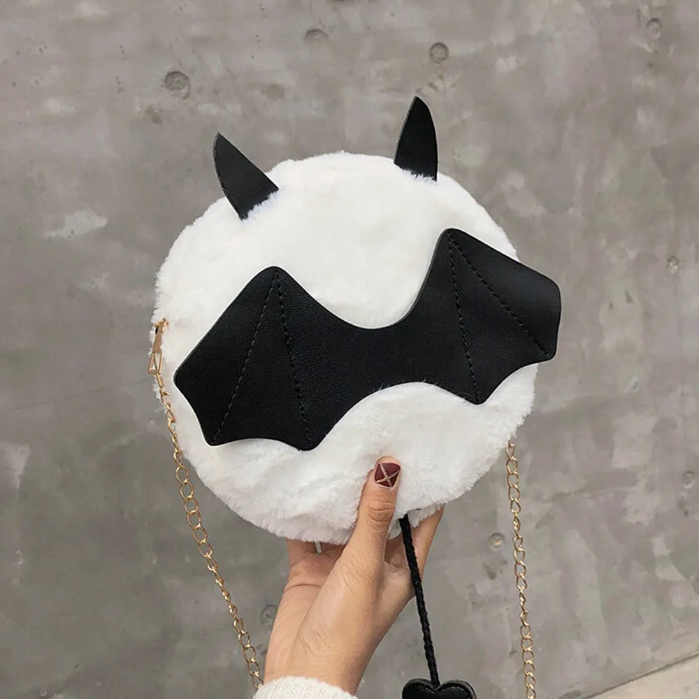 

Woman Shoulder Bags Cute Little Handbag Cartoon Bat Plush Bags Personality Crossbody Handbag Bags New Design Pouch Bags