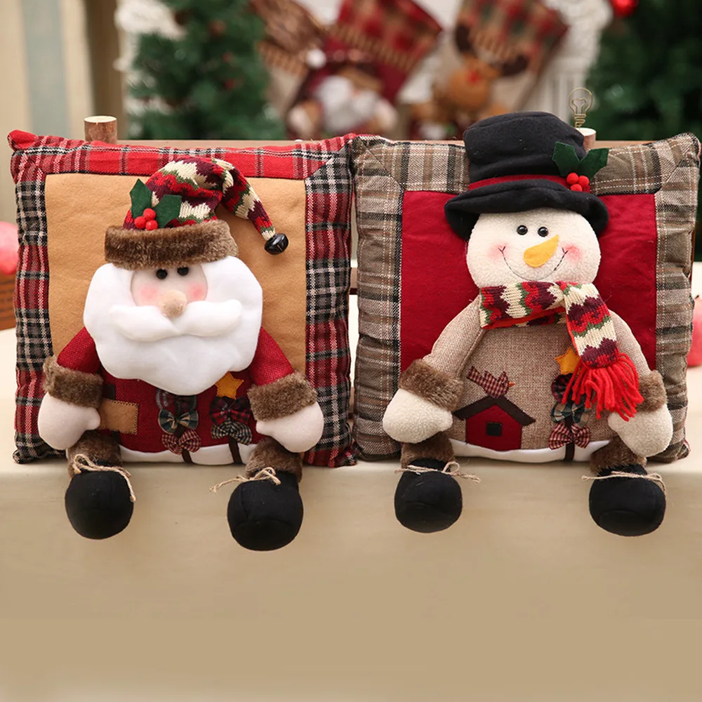 1PC Christmas Pillow Santa Claus Snowman Xmas Soft Cushion Gift Home