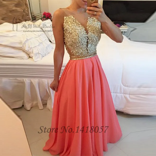 Vestidos de fiesta coral largos Clearance
