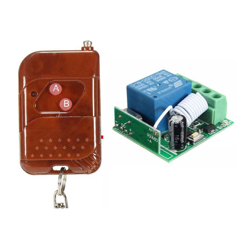 

12V 10A 1 Channel Wireless RF Remote Control 433MHZ Pro Relay Remote Switch Transmitter+Receiver For Garage Door RGB lights