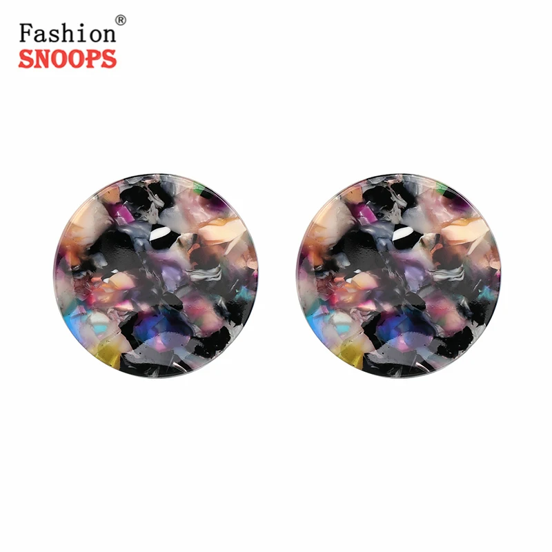 

Good Quality Fashion Women Statement Resin Stud Round Shape Earrings For Women Girl Earring Wholesale