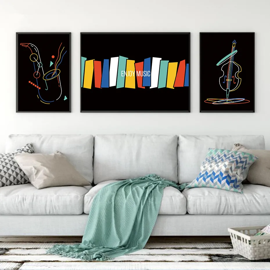 Line-Drawing-Wall-Art-Jazz-Musical-Instrument-Notation-Painting-Enjoy-Music-Nordic-Posters-Prints-Living-Room (2)