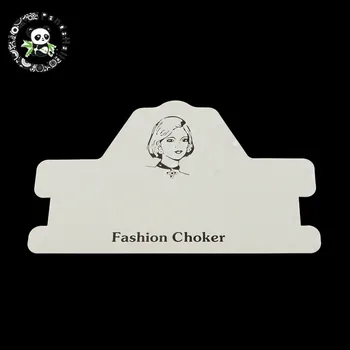 

100pcs Necklace Price Tags Cardboard Jewelry Necklace Display Cards, White, 110x185x0.5mm
