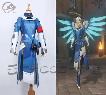 

[STOCK]2018 Hot OW Game OW Mercy New Skin Chirugeon Uniform Costume+Pants+Hat+Shoes Cosplay Costume For Halloween Free Shipping