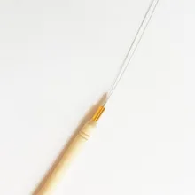 1 шт. Хооп Threader деревянная рукоятка для натягивания иглы петли