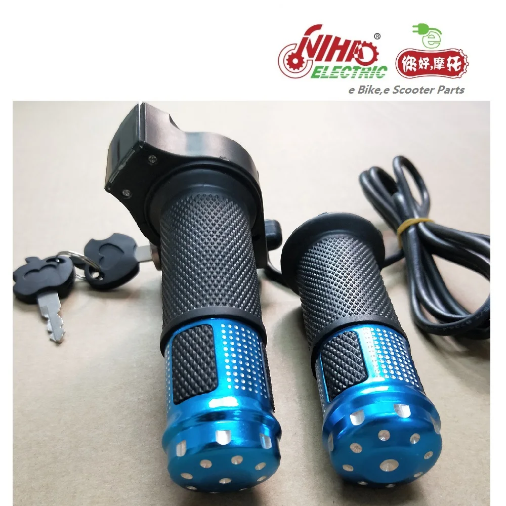 17 E BIKE 12V 72V Ebike Twist Grip Throttle With Power Lock And LED