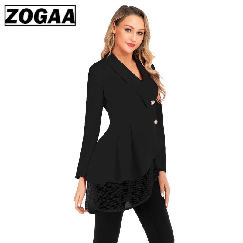Autumn Spring Women Single Breasted Trench Coat  Red Fashion Mesh Hem Irregular Casual Office Lady Business Short Outwear  Lace