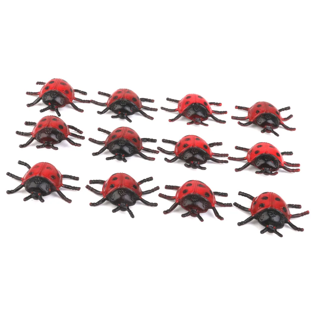 12 Pieces Artificial Beetle Insect Animals Model Display Figures Imaginative Kids Collectable Toy