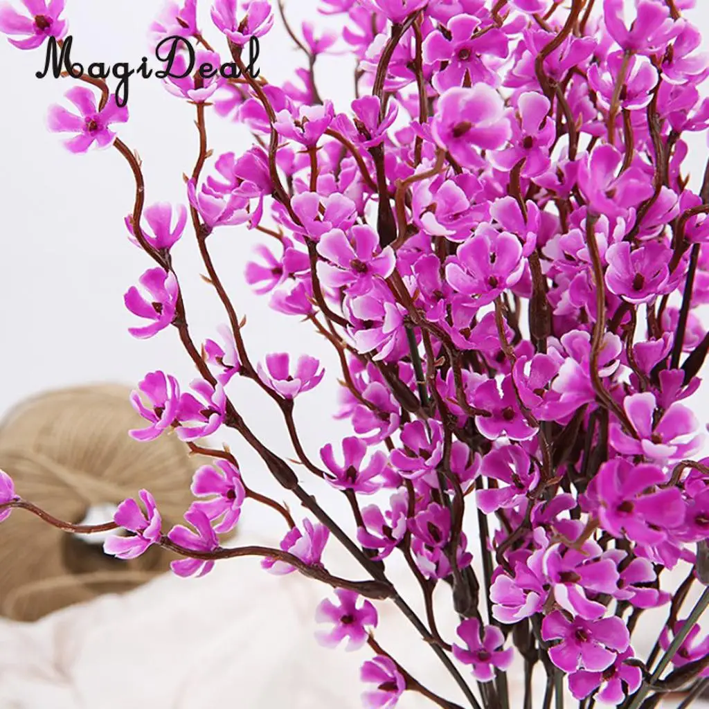 7 Forks Artificial Plum Blossom Branch Simulation Plastic Flower Branches Bouquets DIY Home Wedding Party Decor Art