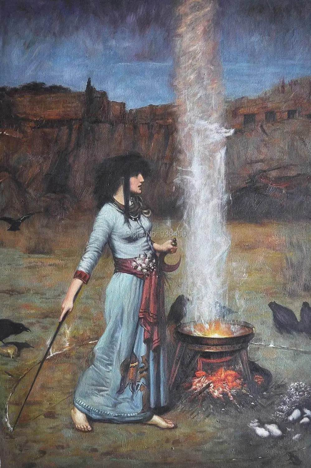 The Magic Circle by John William Waterhouse Paper Print Repro