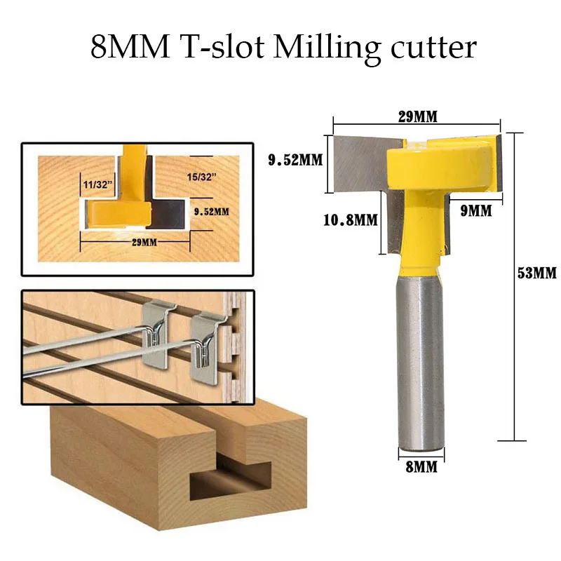 

Carbide 8MM Flush Trim Pattern Router Bit router template &Trimming Bearing Woodworking Milling Cutter Wood Mill Tool 80829
