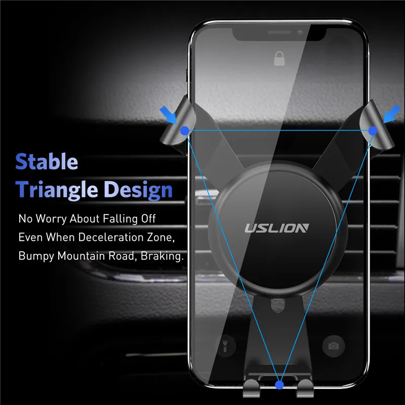 USLION Универсальный держатель для мобильного телефона в автомобиль вентиляционное отверстие держатель для телефона держатель для крепления держателя для iPhone samsung держатели для смартфонов