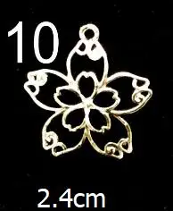 10 шт. каваи Сакура амулеты Смола цветок ювелирные изделия DIY открытый обрамление кулон мини Вишневый цвет рамки ремесло УФ смолы украшения вещи - Цвет: 10