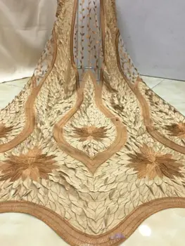 

embroiderd lace fabric Cyndi-11.1403 with sequins beautiful Nigerian sequins lace fabric for party dress