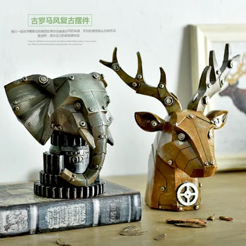 

Nordic Industrial Mechanical Style Deer Head Bar Club Cafe Restaurant Window Decoration Furnishing Display Articles Props