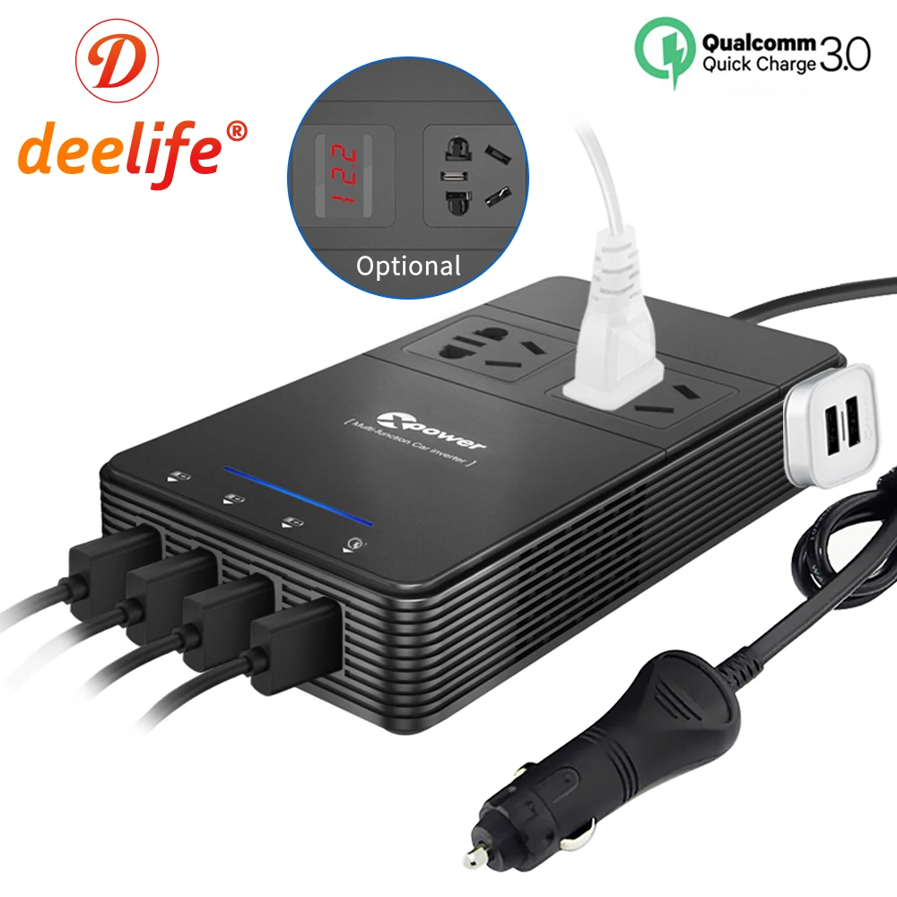 US $34.50 Deelife 12 V 220 V Car Power Inverter 12v 220v Dc To Ac Voltage Converter With Usb Qc30 Quick Charger Auto 230 Volt Invertor