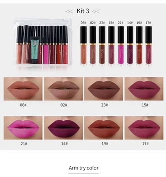 

NICEFACE 8 Color Liquid Lipstick Set Matte Non-stick Cup No Fade Long Lasting Red Tint Lip Gloss Suit New Make Up 2019 TSLM2