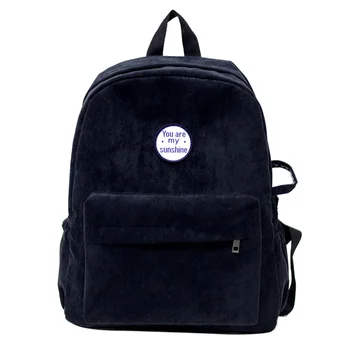 

Preppy Style Soft Fabric Backpack Female Corduroy Design School Backpack For Teenage Girls Schoolbags Backpack Women Rucksack