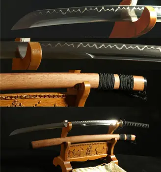 

41"1095 STEEL CLAY TEMPERED UNOKUBI-ZUKURI BLADE JAPANESE SAMURAI SWORD KATANA