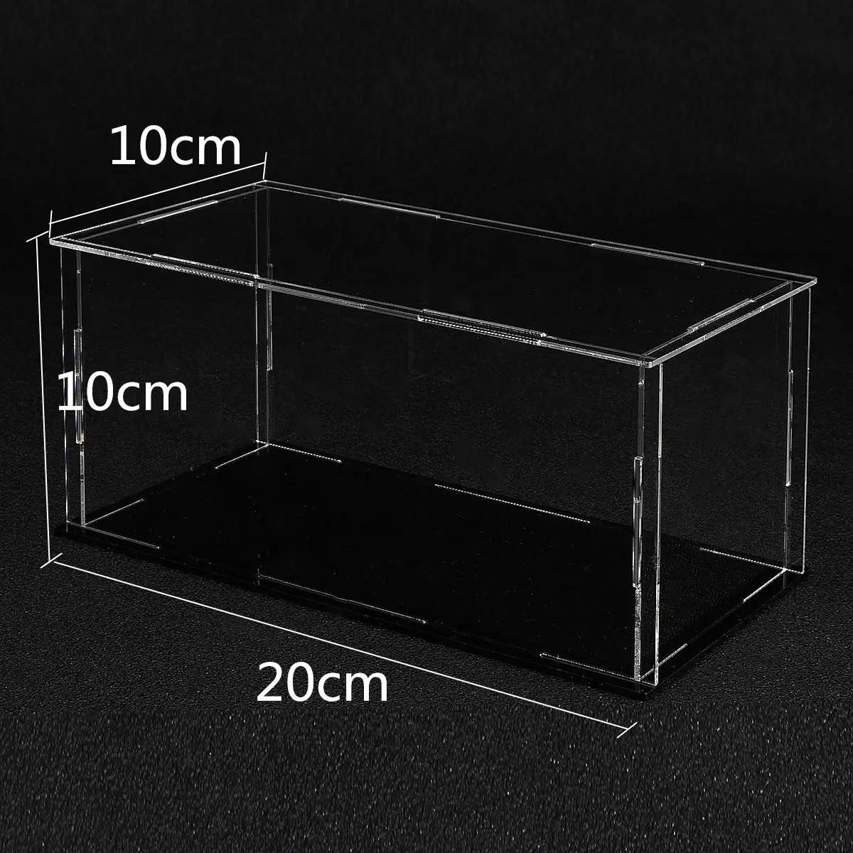 Transparent Acrylic Assembly Display Dustproof Case Tray Storage Show Box 20X10X10CM